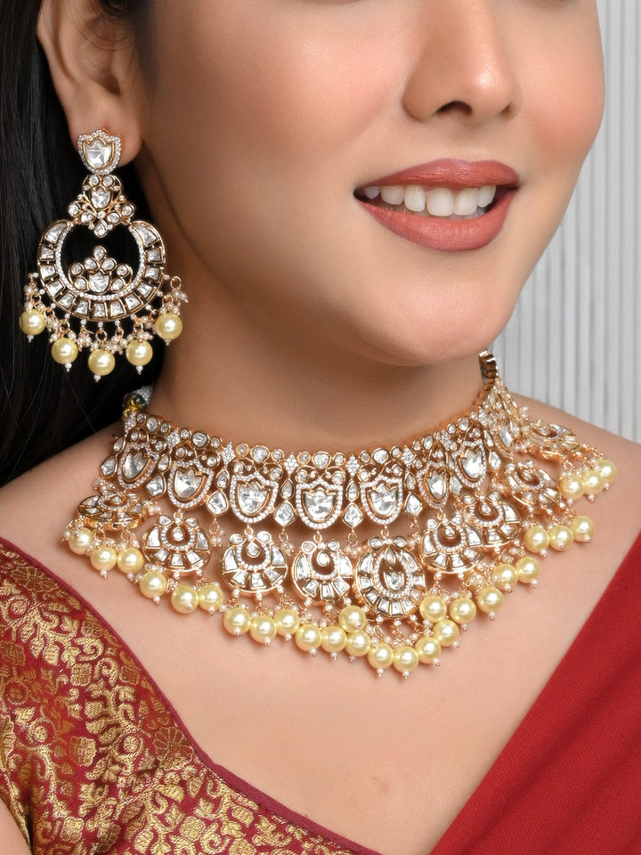 Aria White Kundan Necklace Set