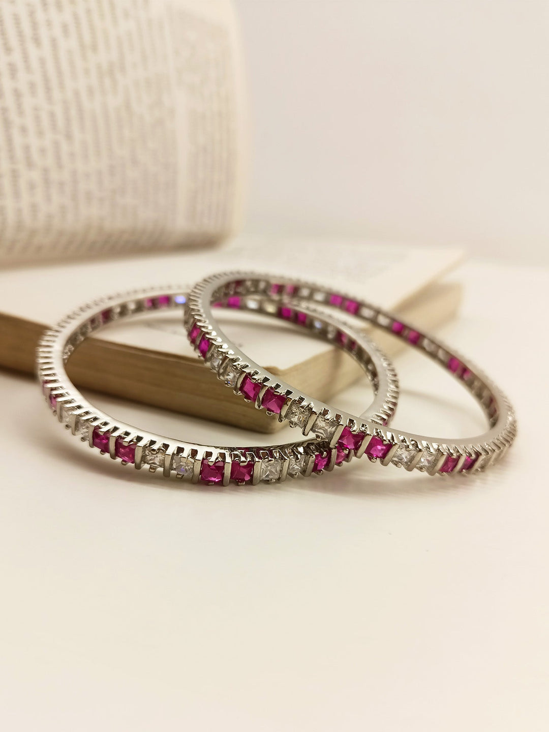 Sharvya Rose Pink American Diamond Bangle