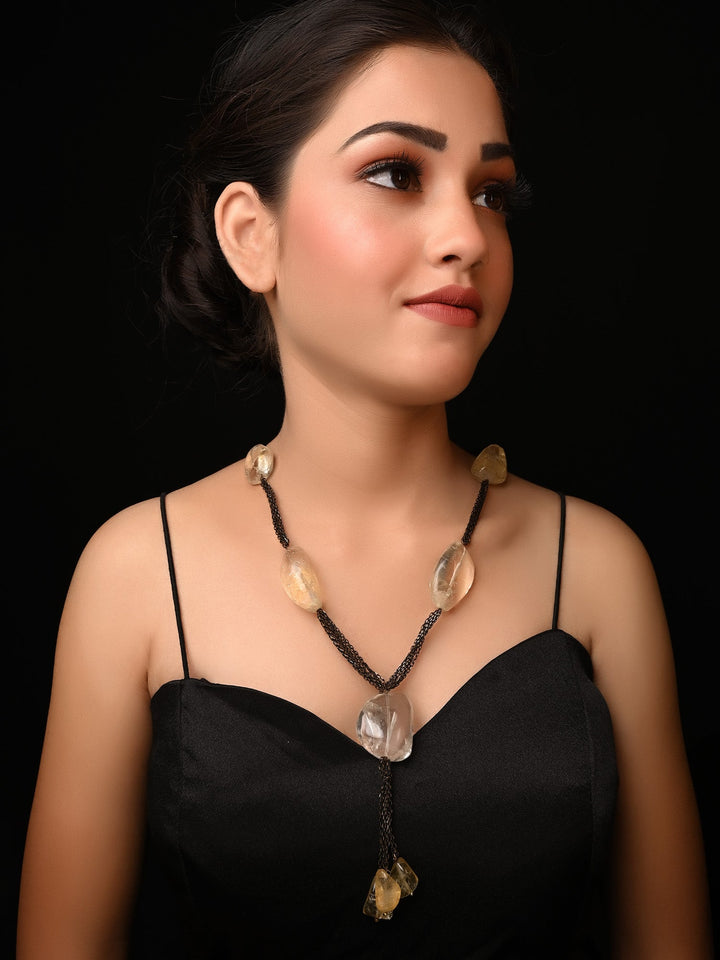 Parushi Citrine Black Neckpiece