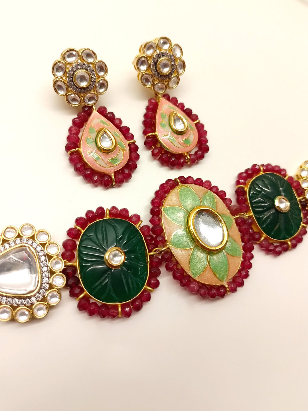 Zunaira R & G Meenakari Choker Set