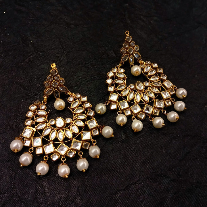 Samreen Big Pearl Kundan Earrings