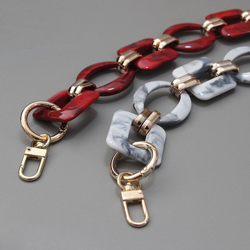 Ounamei Retro Colorblock Acrylic Chain Strap