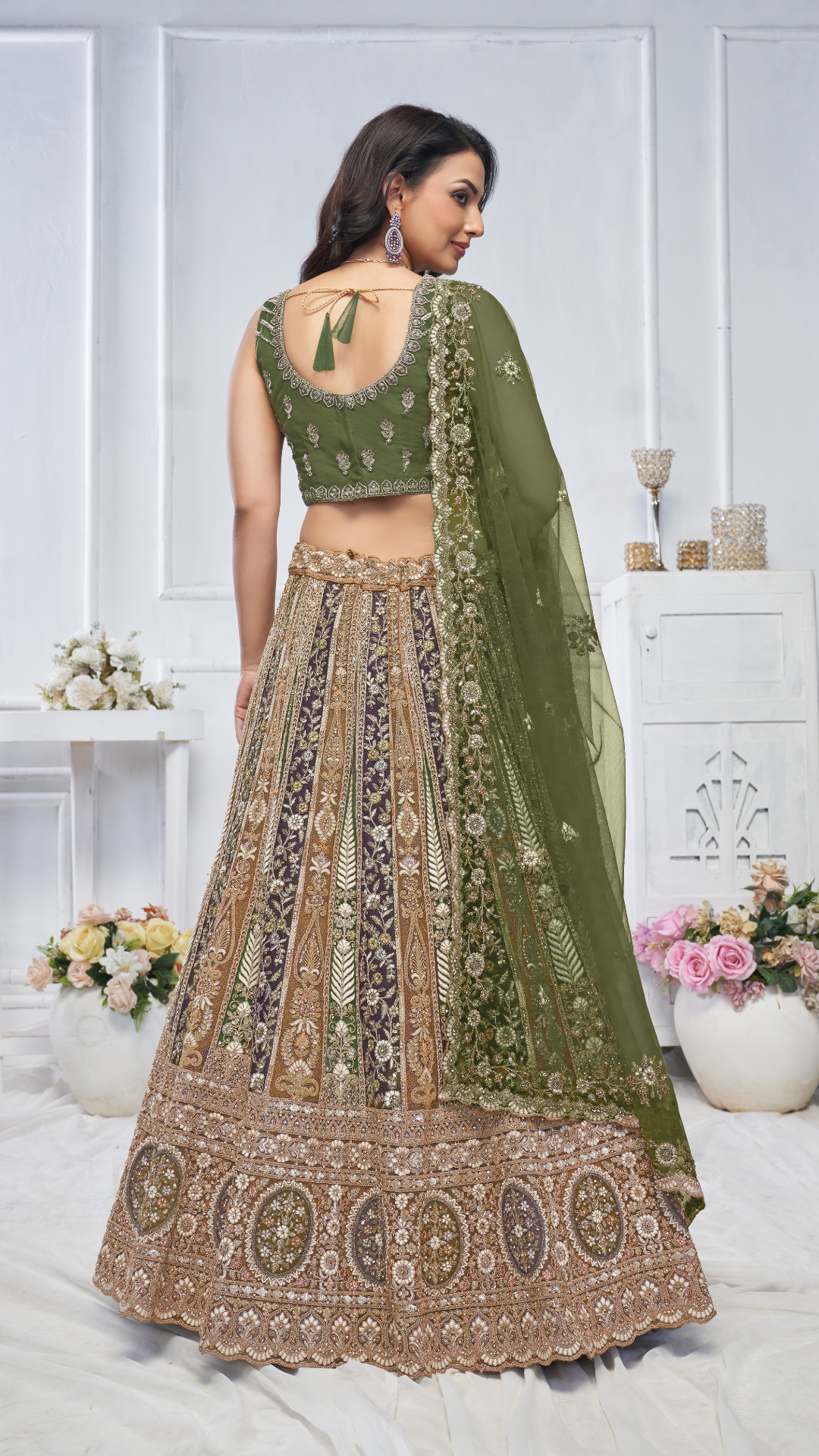 The Grandeur Green bridal lehenga