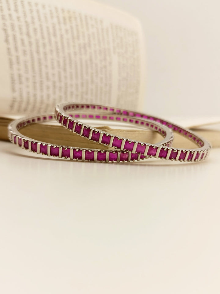 Saunika Ruby American Diamond Bangle