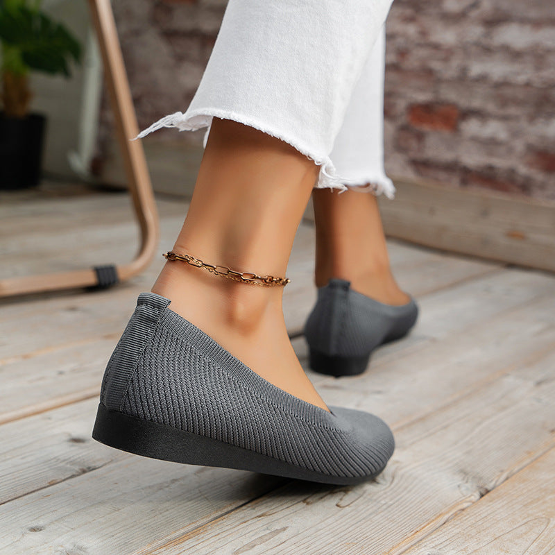 Women's Plus Size Round Toe Casual Driving Flats Comfortable Athleisure Loafers