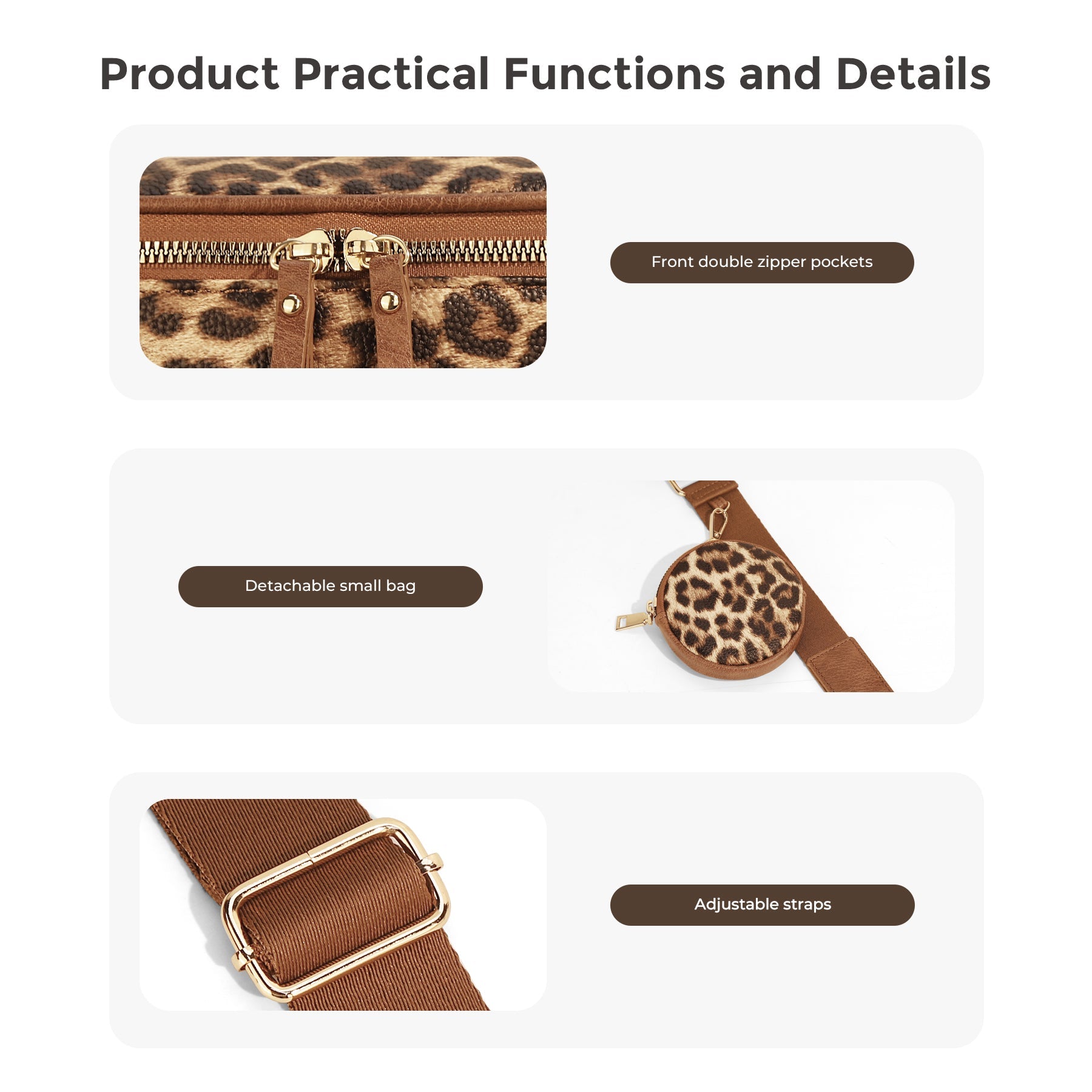 Ounamei Large Crossbody Bag for Women | Multi-Style Bag with Coin Pouch for Travel & Daily Use