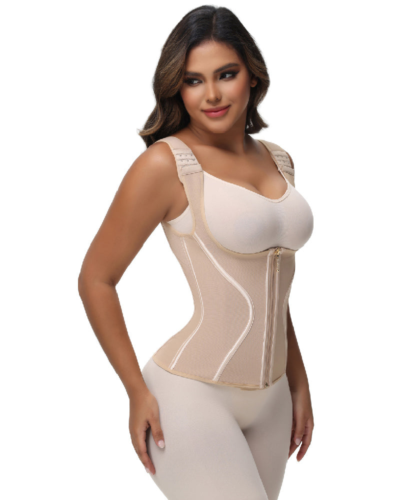 Shapshe® Women's Double Compression Bone Waist Trainer Tummy Control Postpartum Corset Vest  - By Qivii