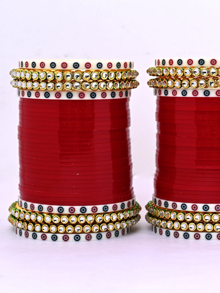 Sargam Kundan Red Chura