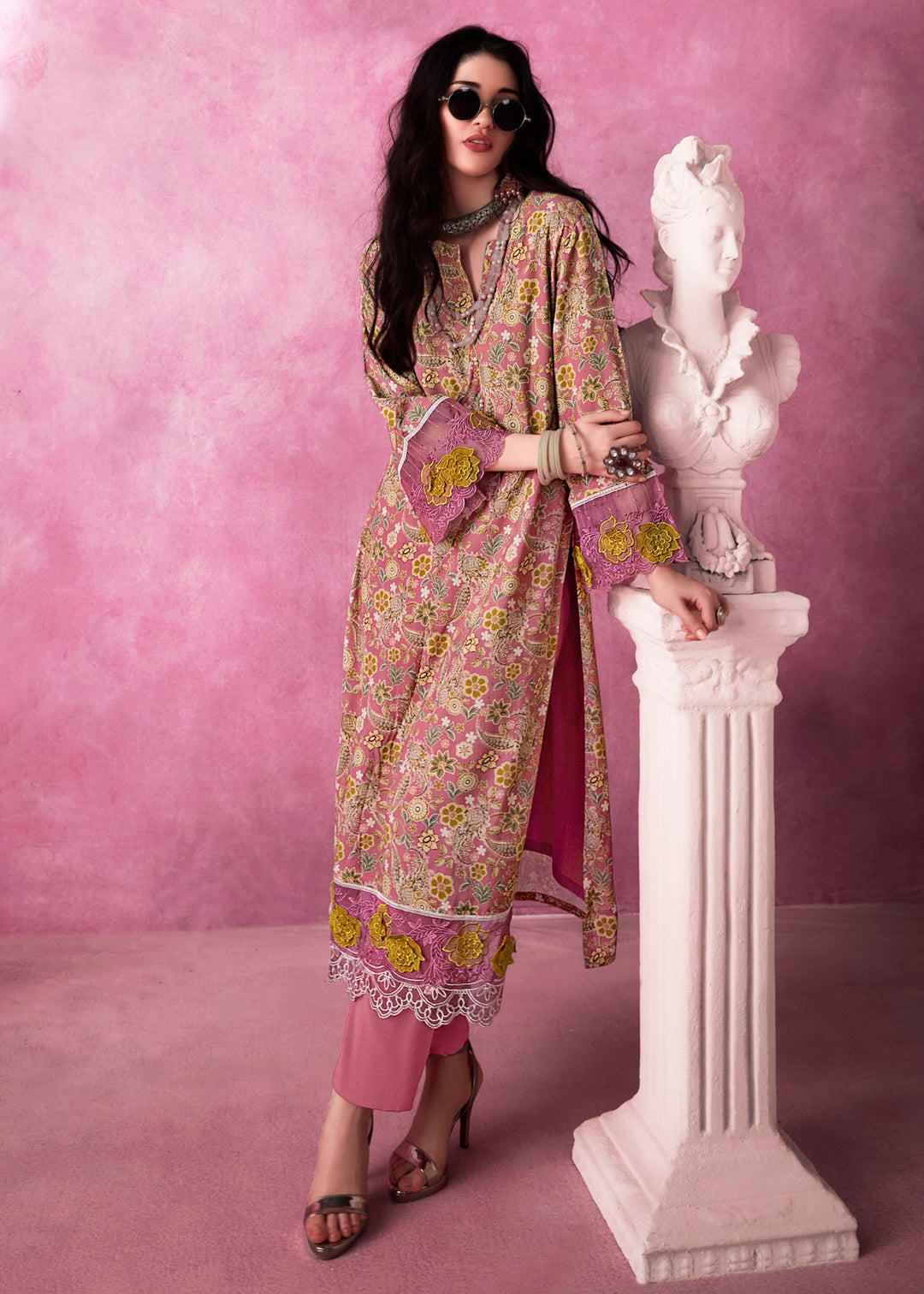 Pink Pure Muslin Salwar Suit