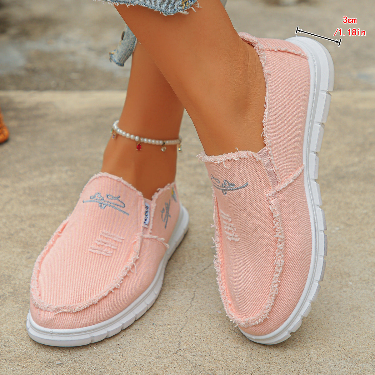 Women's Hazel Washed Canvas Slip-On Shoes - Vintage Casual Comfort Sneakers (US 5-10)