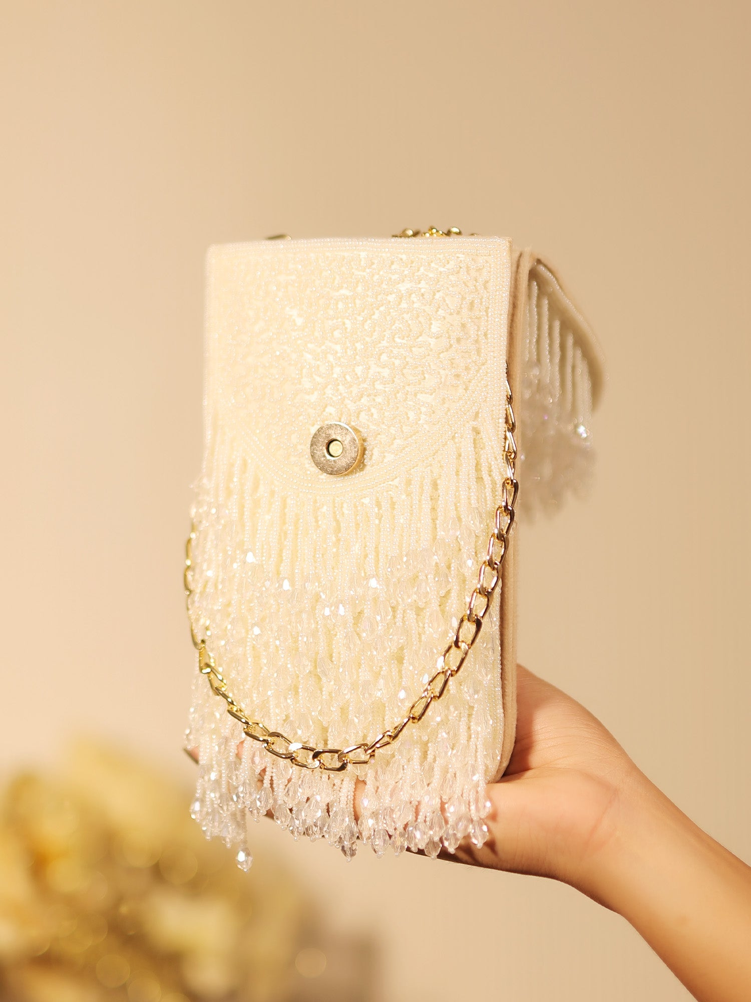 Becca White Evening Clutch
