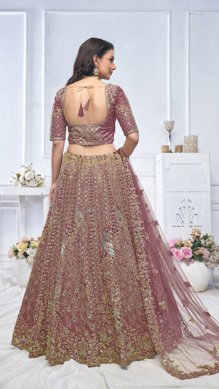 Dark Purple bridal wear lehenga