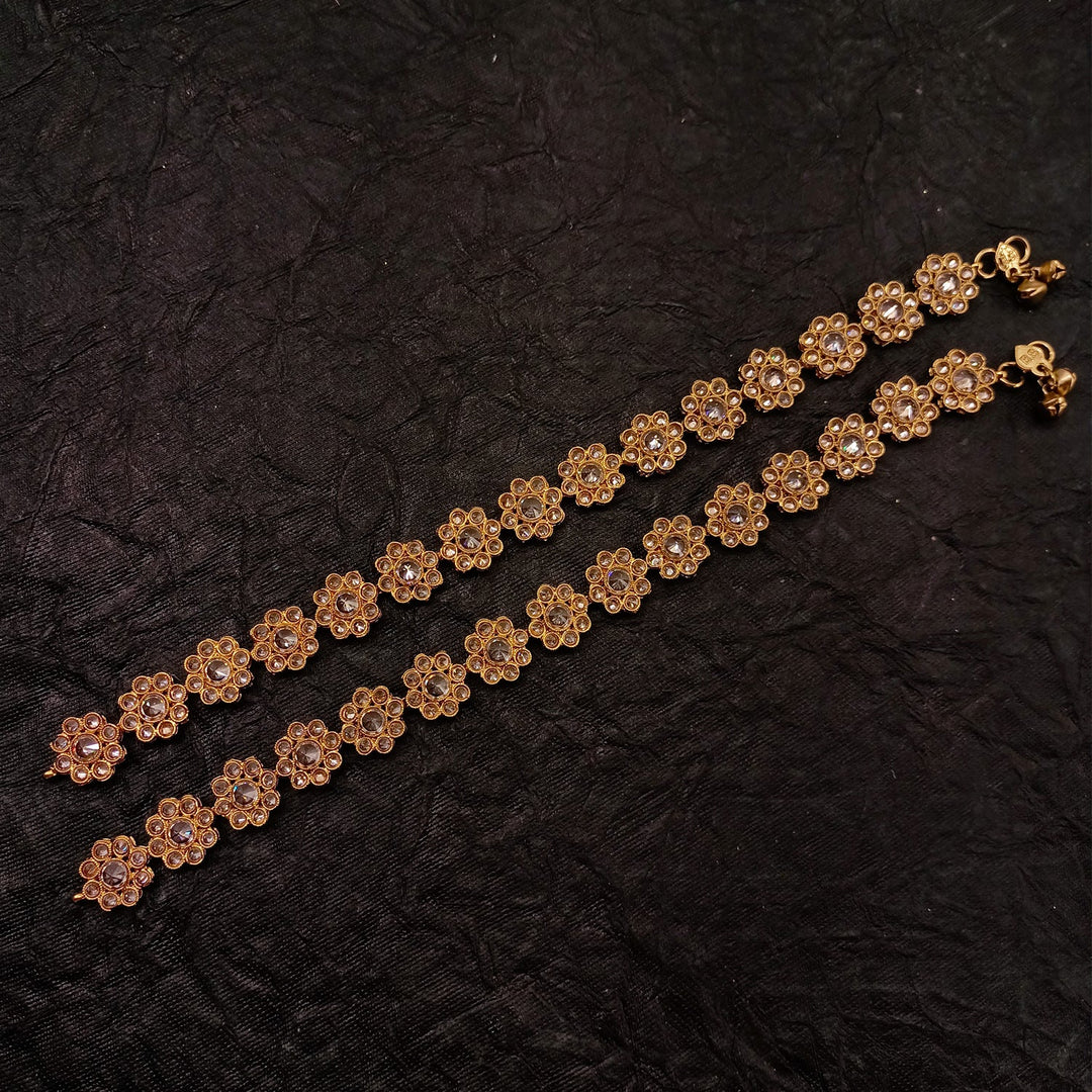 Umaa Copper Polki Floral Payal /Anklet