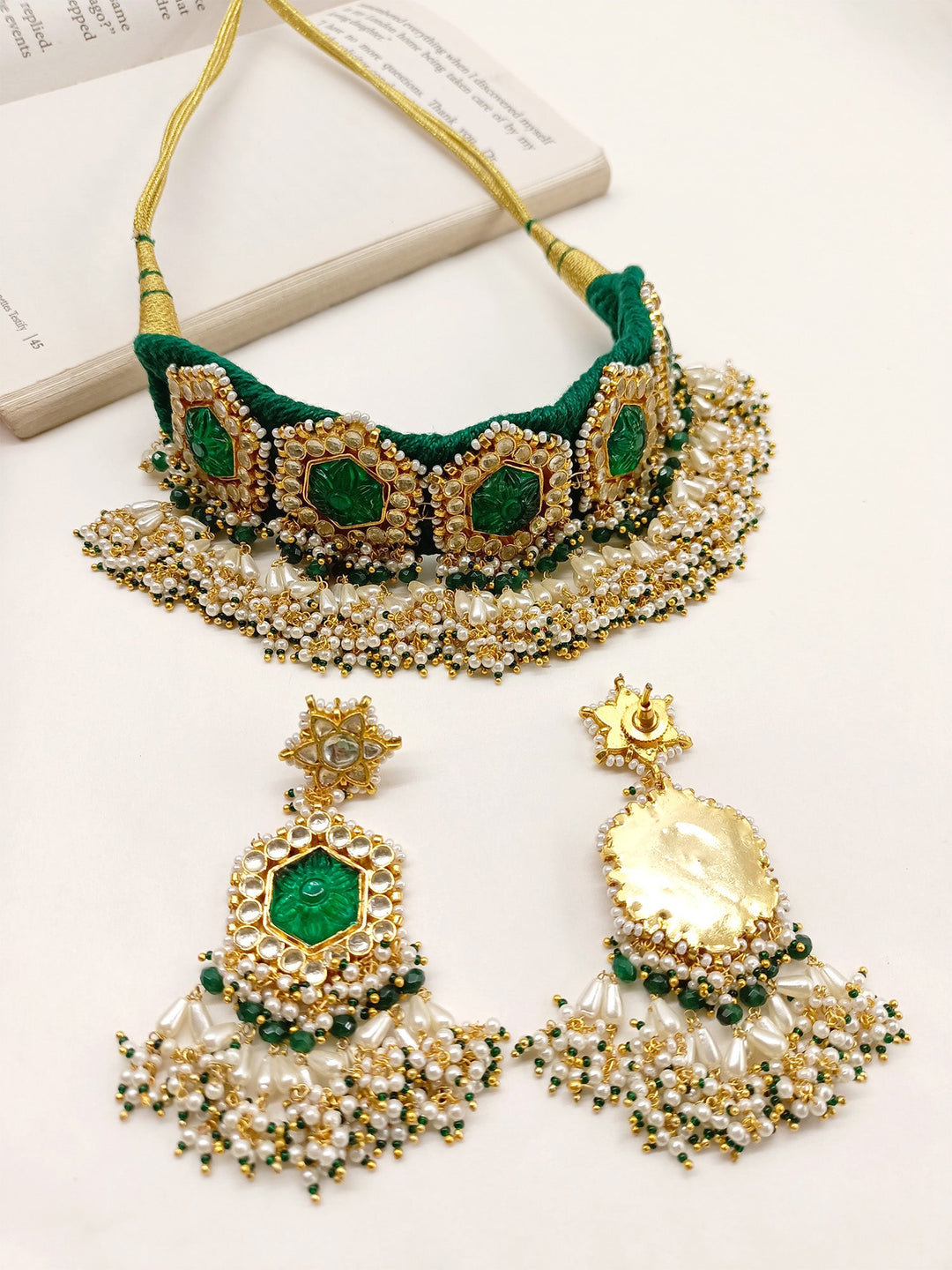 Sathiya Green Kundan Choker Set