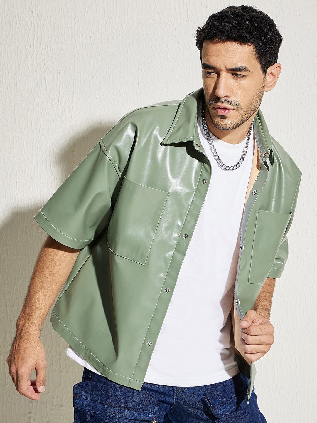 Olive Pu Shacket - qivii