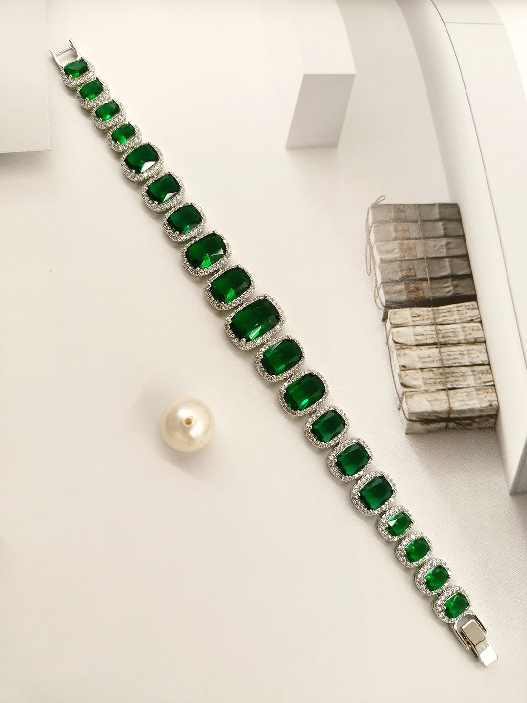 Sameera Green American Diamond Bracelet