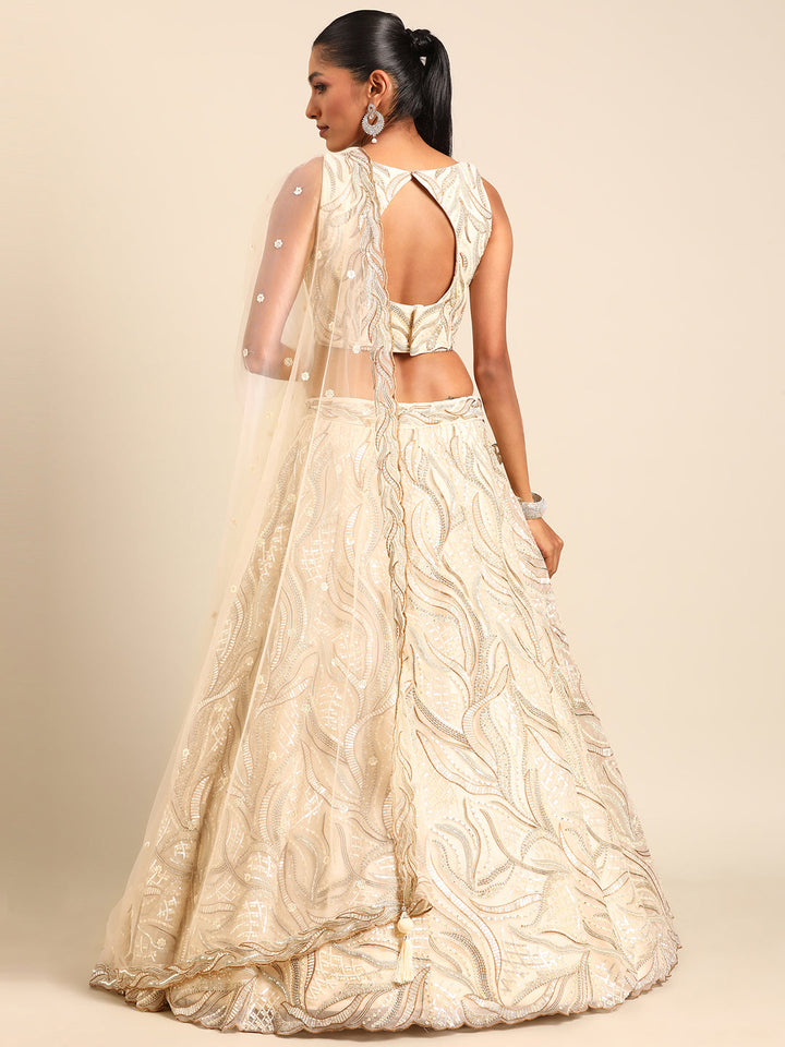 Light-Dark Color Sequined Heavy Embroiderey using thread Net Stitched Lehenga Choli