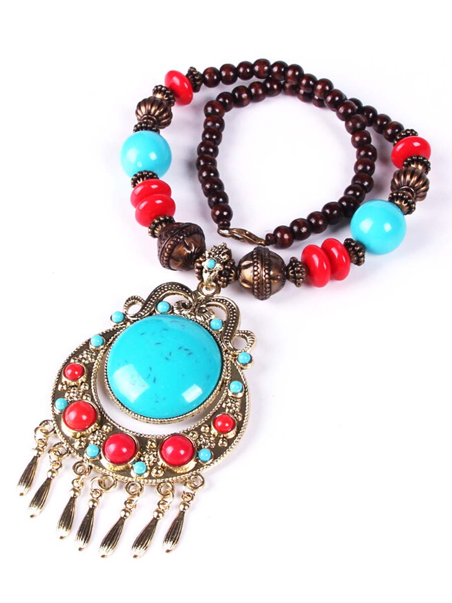 Bohemian Braided Rice Bead Necklace Sweater Chain  - By Qivii