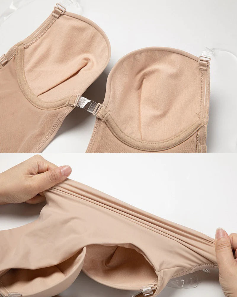 Shapewear Women Plus Size Backless Shapewear Integrated Bra Body Shaper Seamless Open Crotch Shapewear  - By Qivii