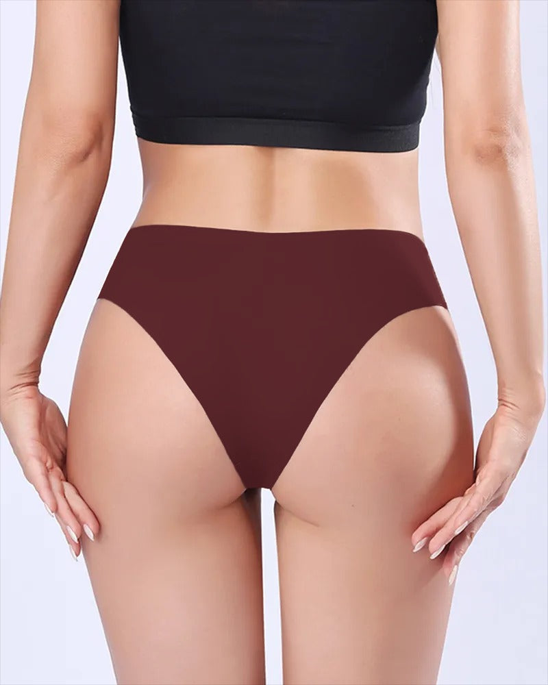 Sexy Ice Silk Low-Rise Panties Seamless Multicolor Briefs Lingerie  - By Qivii