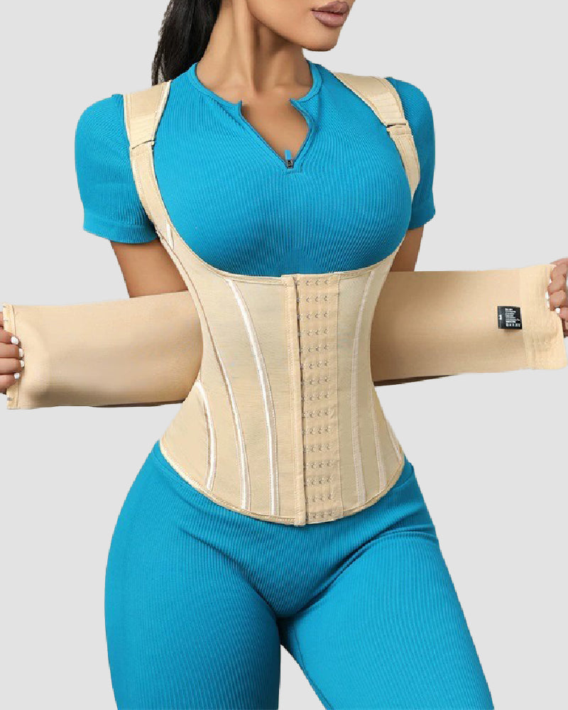 Steel Boned Mesh Waist Trainer Vest Breathable Abdominal Sculpting Belt Corset  - By Qivii