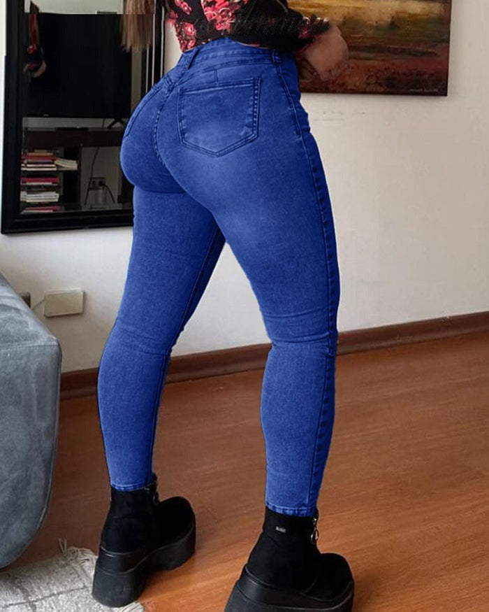 Shapshe® Denim High Waist Tummy Control Butt Lift Skinny Jeans  - By Qivii