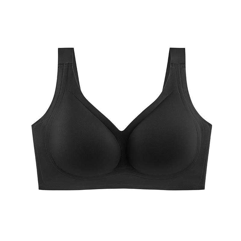 Smooth No Underwire V Neck Bra Seamless Full Coverage Comfort Push Up Bra  - By Qivii