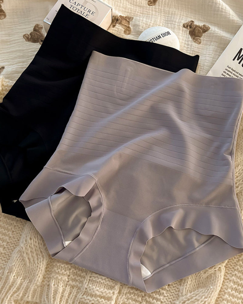 Ice Silk Seamless Tightening Waist Panties Hip Lift Breathable Shaping Briefs  - By Qivii