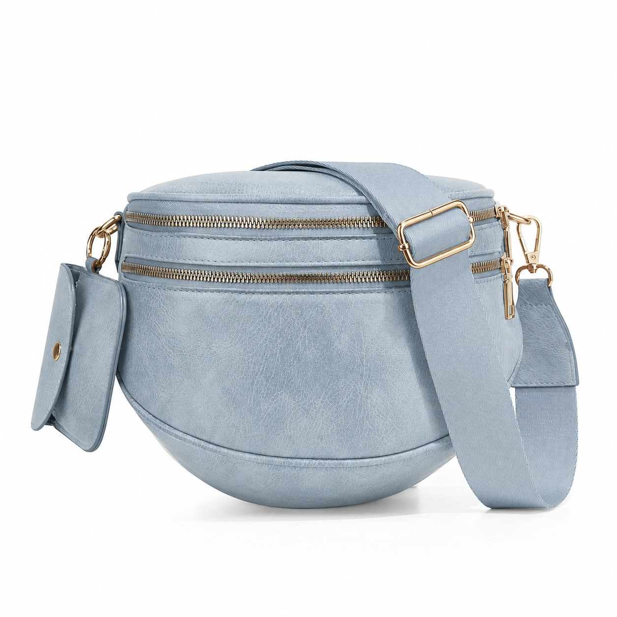 Ounamei Vegan Leather Crossbody Bum Bag for Women with Mini Pouch | Small & Large Sizes
