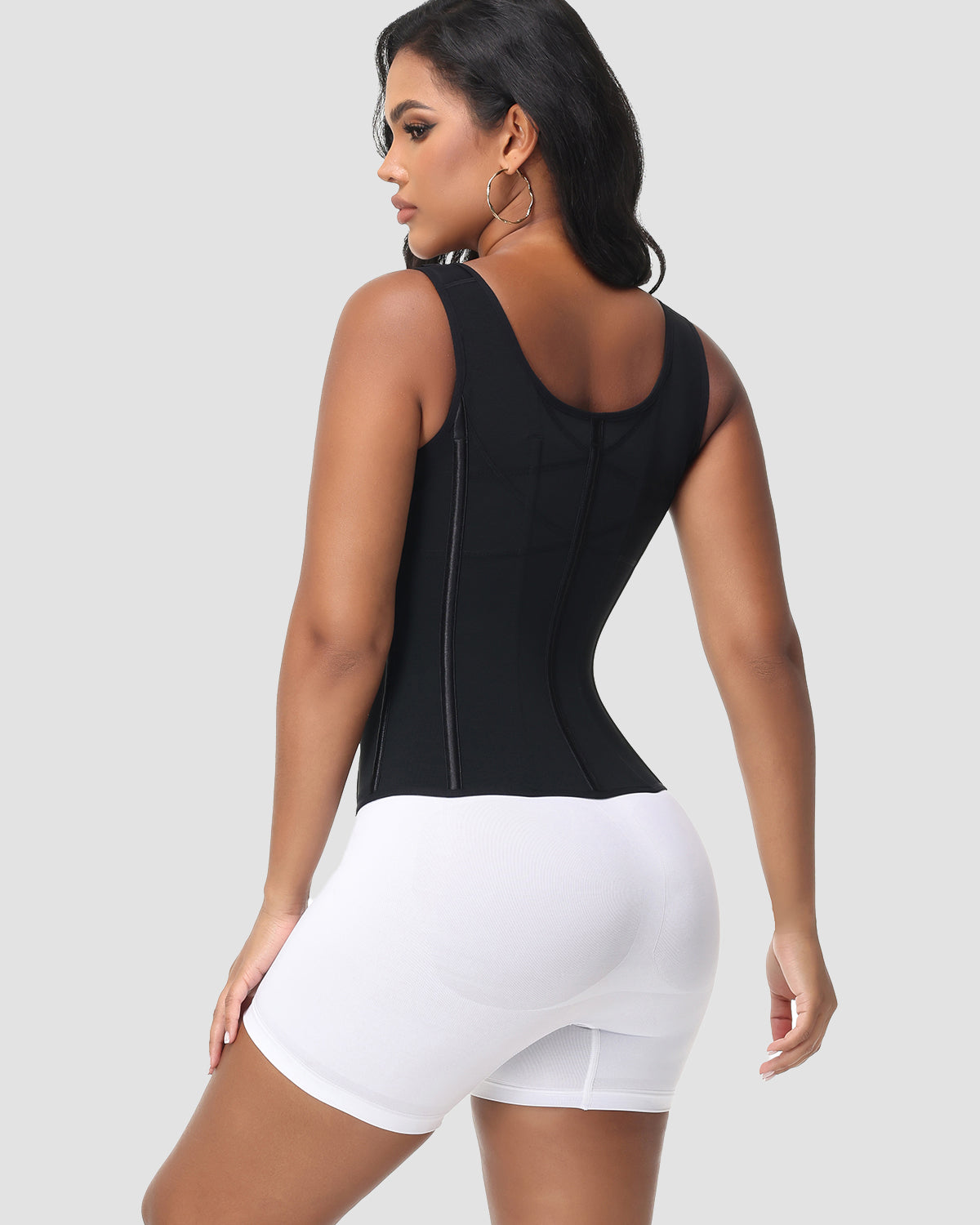 Full Coverage Double-Layer Tummy Control Waist Trainer Vest With Bra