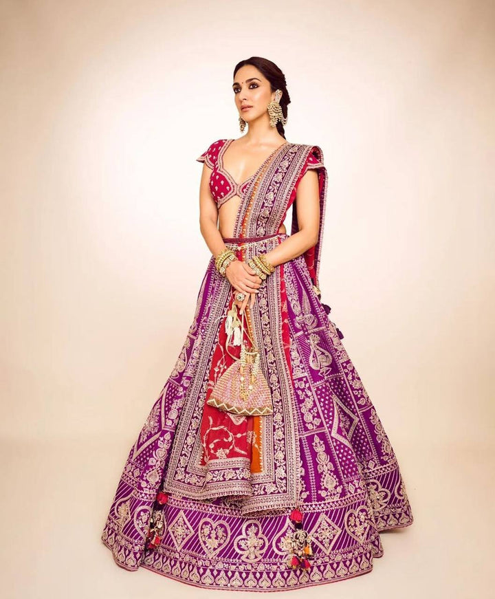 Beautiful purple color lehenga made of Jalpari silk with intricate embroidery sequence design work