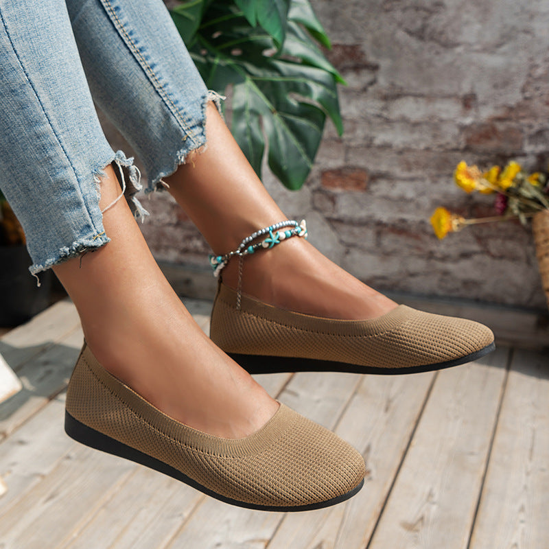 Women's Plus Size Round Toe Casual Driving Flats Comfortable Athleisure Loafers