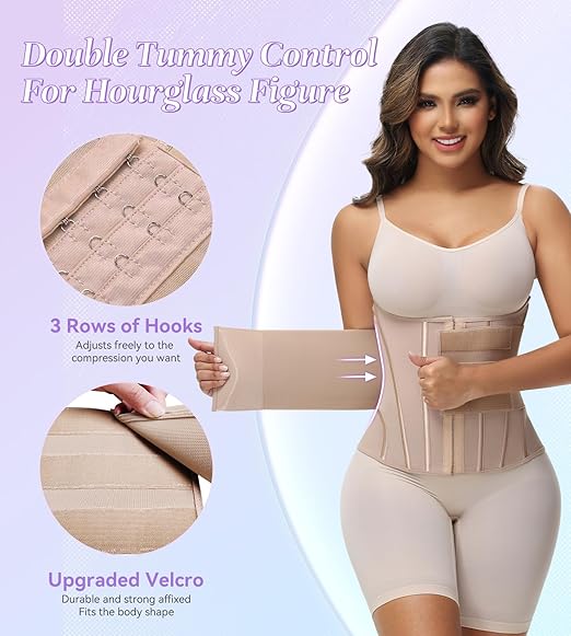 Shapshe® Women's Tummy Control Girdle Waist Trainer Workout Boned Waist Cincher Corset  - By Qivii
