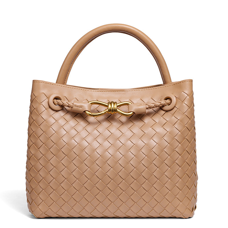Women's Artisan Weave Tote - Expandable Crossbody with Butterfly Motif & Structured Silhouette