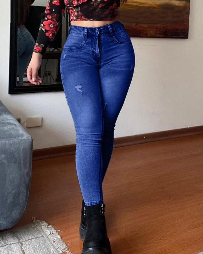 Shapshe® Denim High Waist Tummy Control Butt Lift Skinny Jeans  - By Qivii