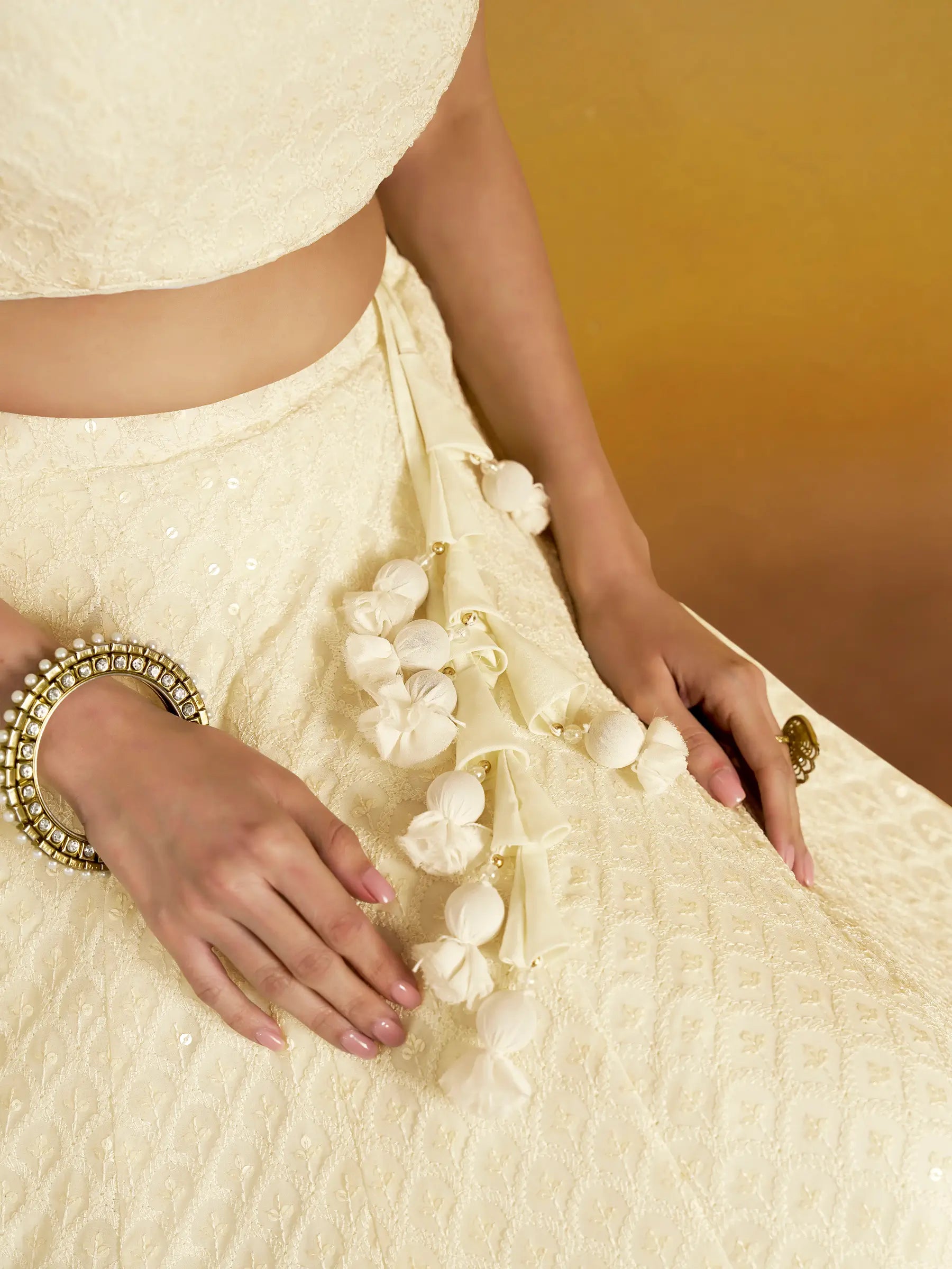 White Party Wear Lehenga With Sequins Embroidery Work And Dupatta - qivii