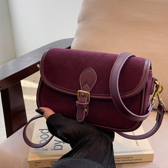 Women's Saddle Luxe Sling Bag - Matte Vintage Crossbody with Signature Buckle & Adjustable Wear