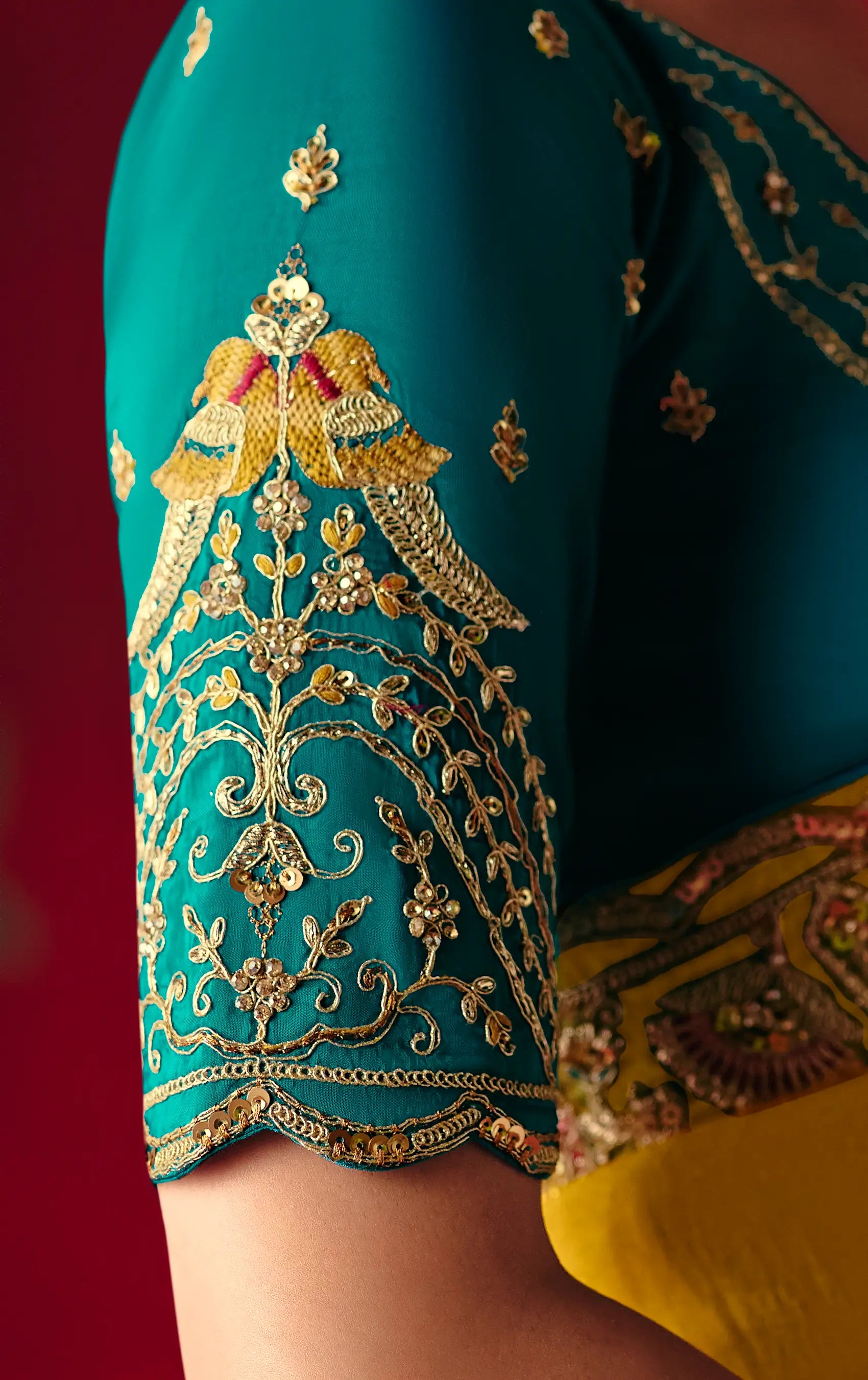 Classic Yellow Heavy Embroidered Saree