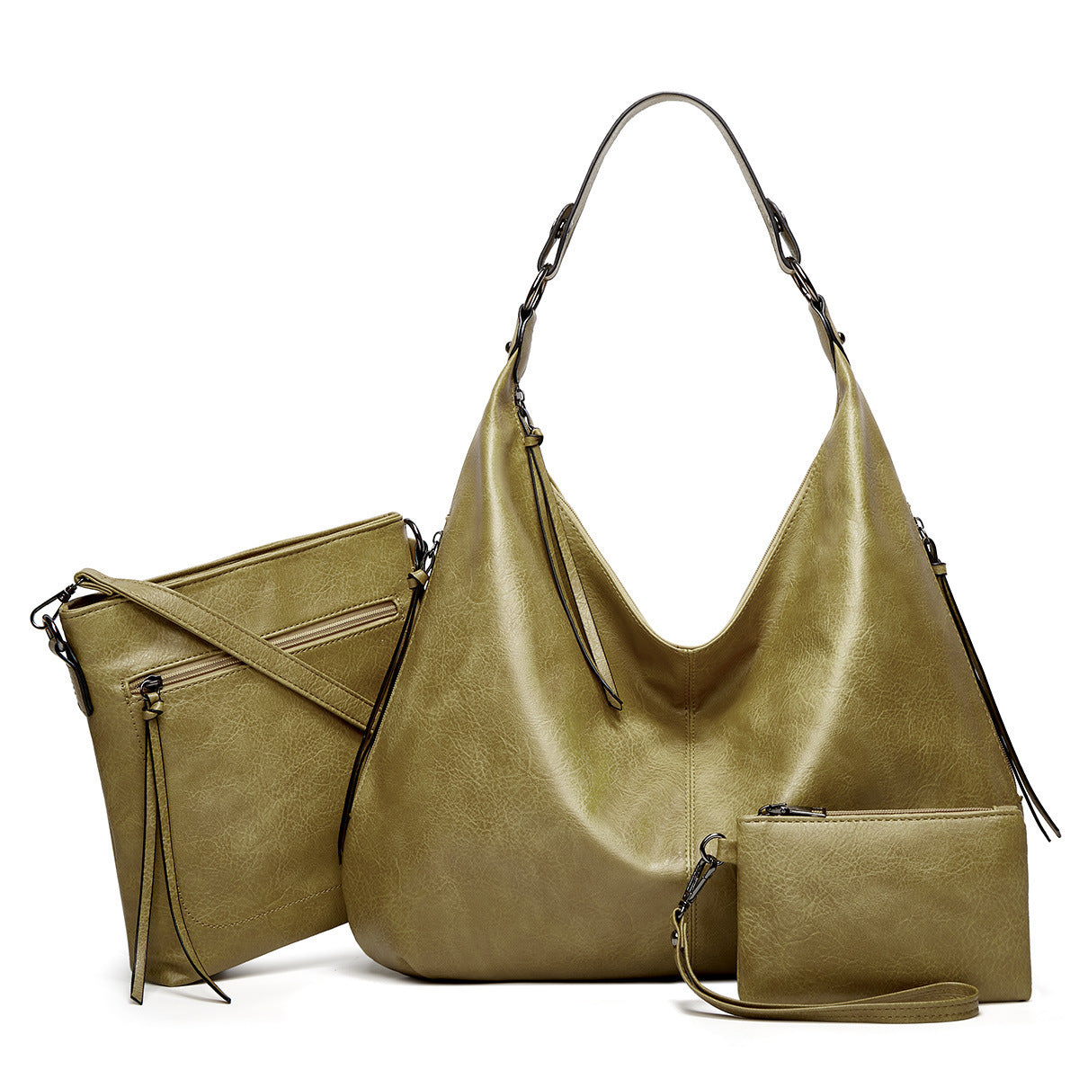 Ounamei Vegan Leather Hobo Shoulder Bag for Women | Large Capacity Purse with Matching Wallet & Card Holder | Shoulder & Crossbody Carry