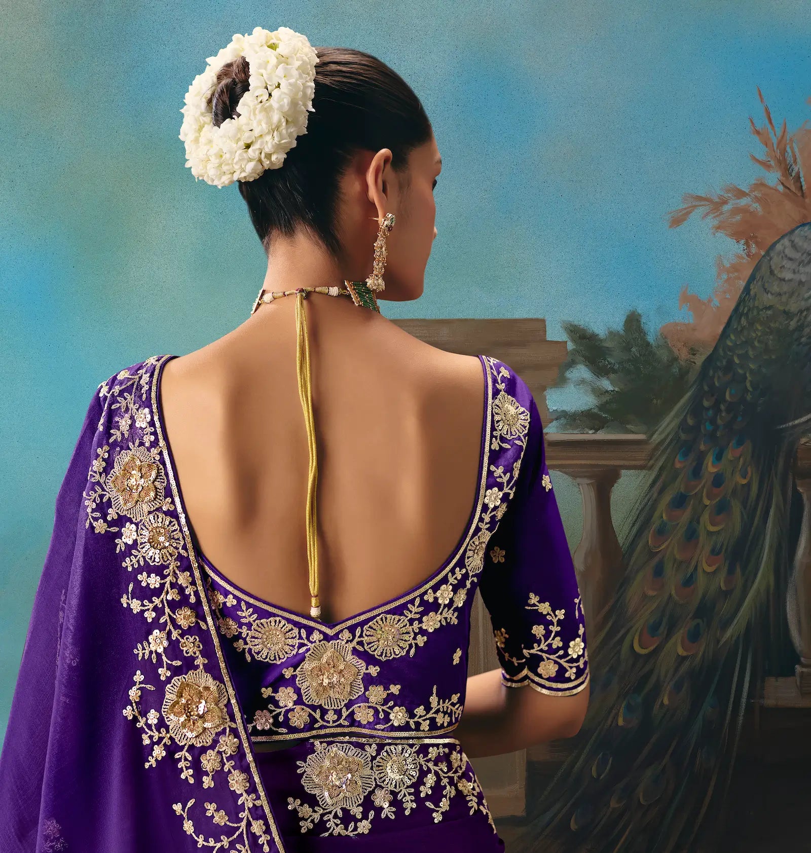 Royal Purple Fancy Embroidered Saree