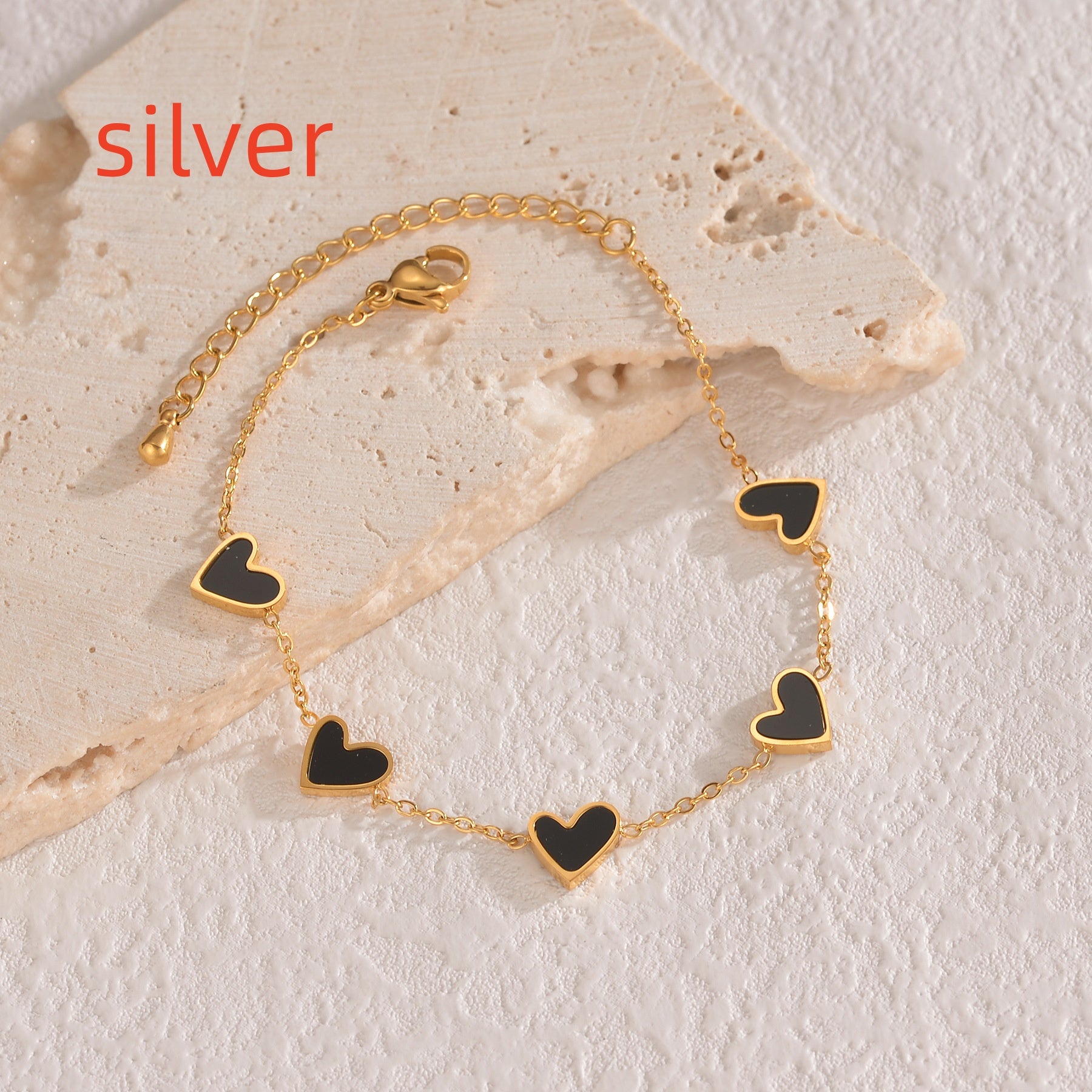 Ins Love Bracelet  Stainless Steel Dripping Heart Bracelet Fashion Valentine's Day Jewelry Gift