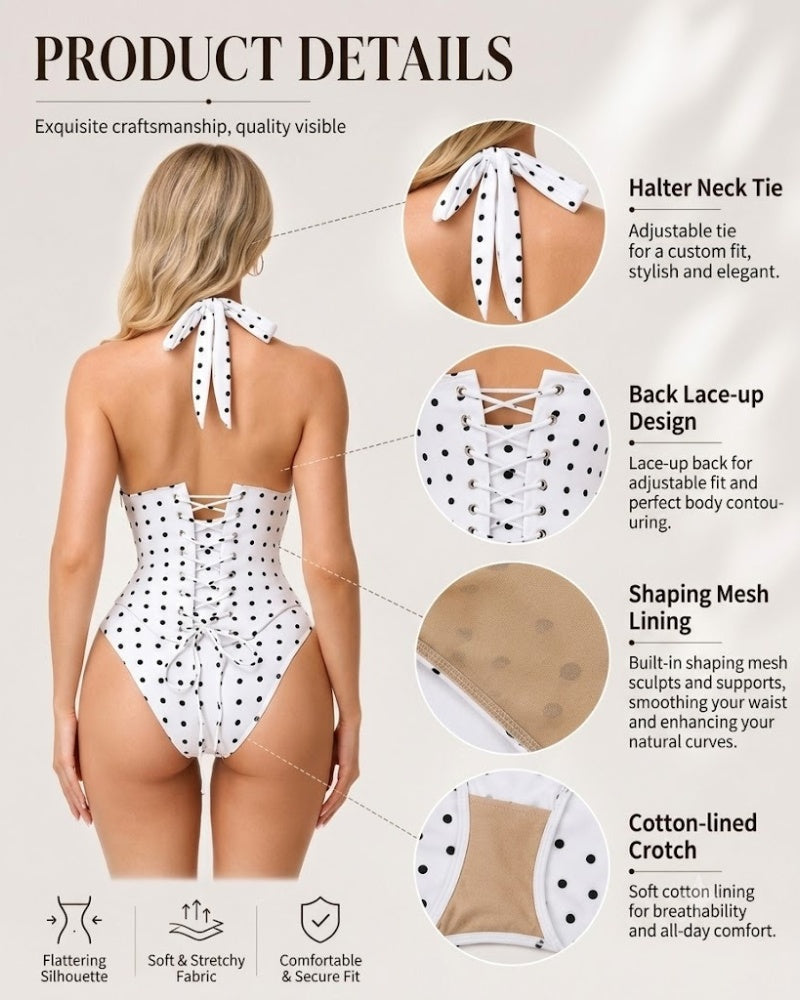 Hourglass Corset Body Shaper Waist Cincher Swimsuit Two-Piece Set  - By Qivii