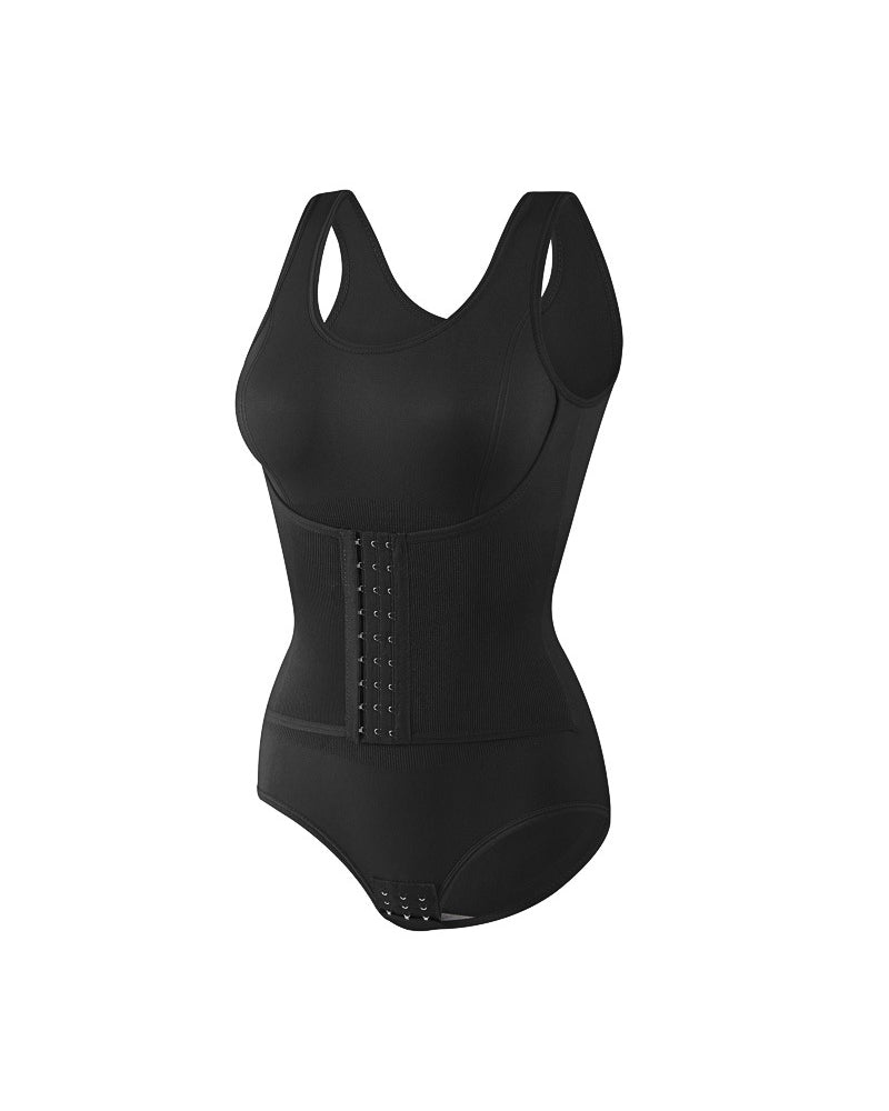 2 in 1 Seamless Double Tummy Control Corset Bodysuit Scoop Neck Tank Top Shapewear  - By Qivii