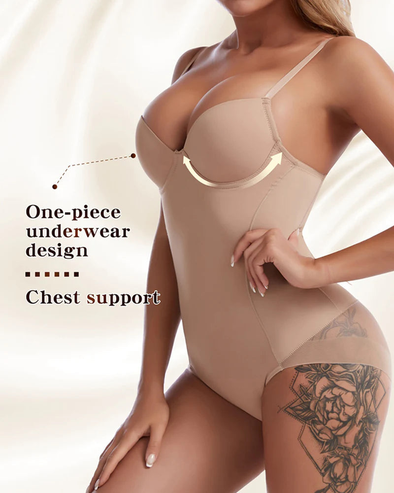 Breast Push Up Butt Lift Bodysuit Shapewear With Bra  - By Qivii