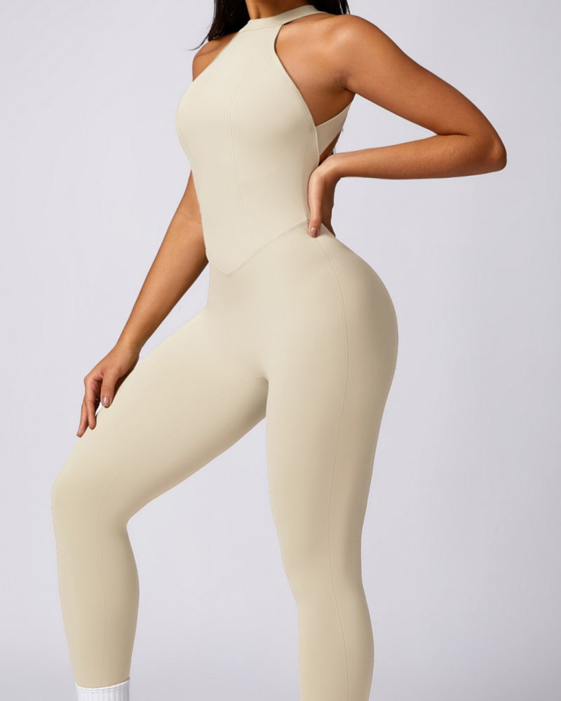 Peach Hip-lifting and Beautiful Back Quick-drying Yoga Jumpsuit  - By Qivii