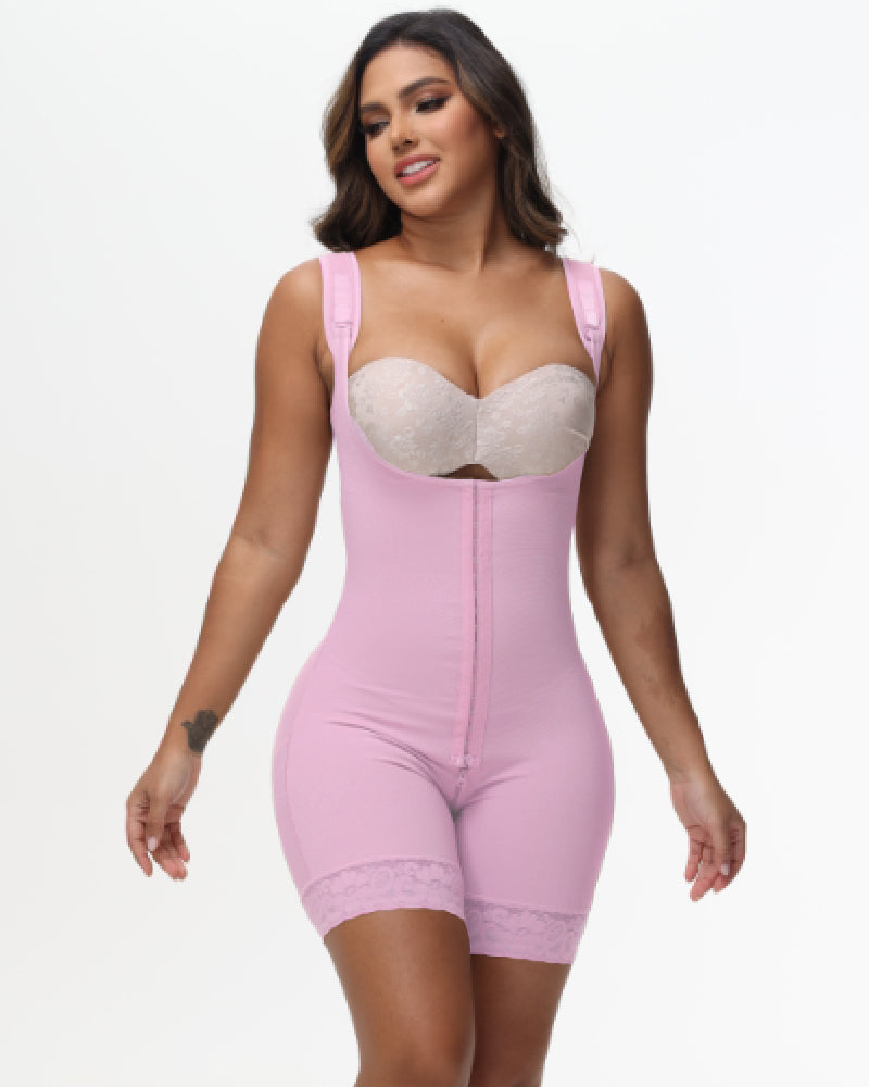 Fajas Colombianas Stage 2 Open Bust High Compression Shapewear With Zipper Crotch  - By Qivii