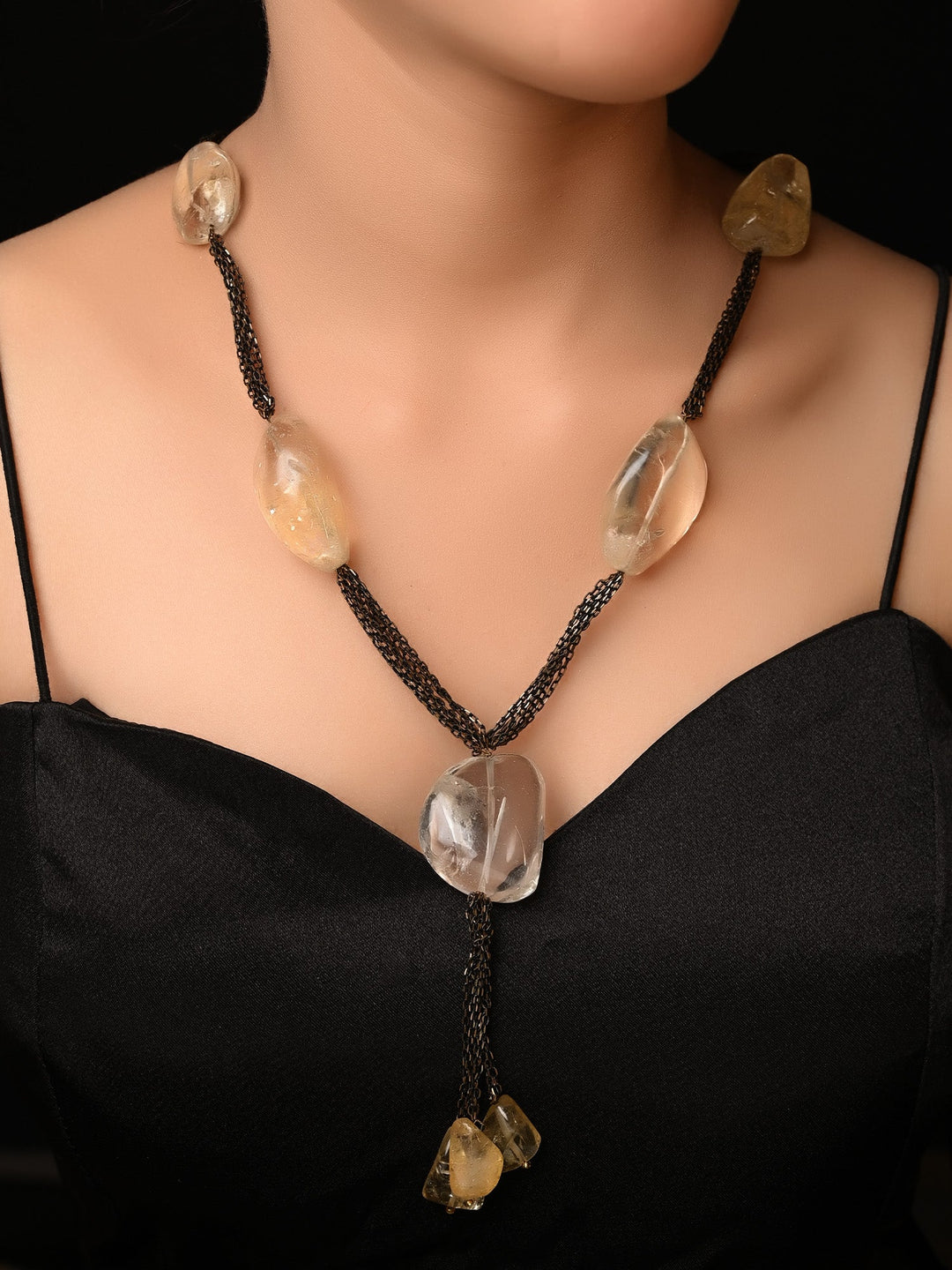 Parushi Citrine Black Neckpiece