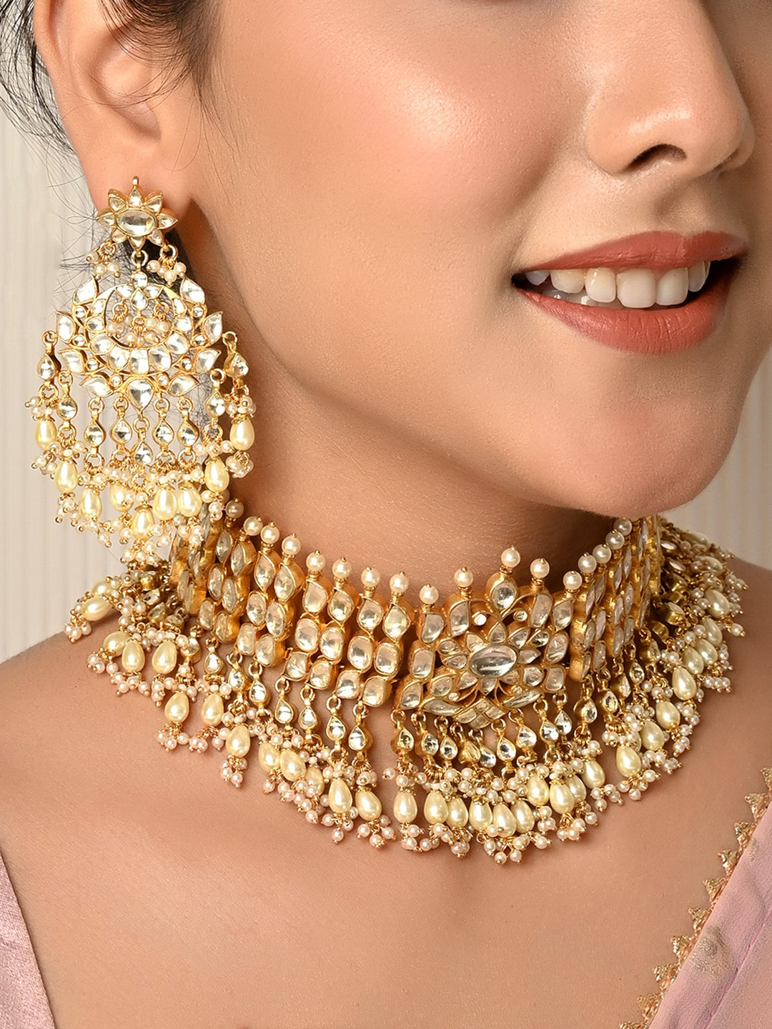 Dawn White Paachi Kundan Choker Set