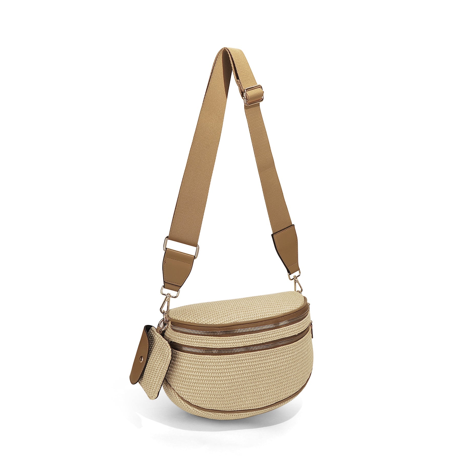 Ounamei Checkered Crossbody Bum Bag for Women Large Capacity Belt Bag for Moms & Everyday Travel