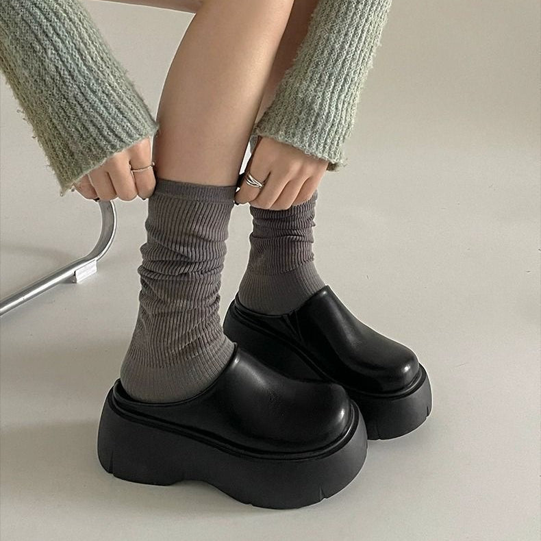Women's Wren Fleece-Lined Clog Mules - Chunky Platform Closed-Toe Slip-On Shoes (US 4-8.5)